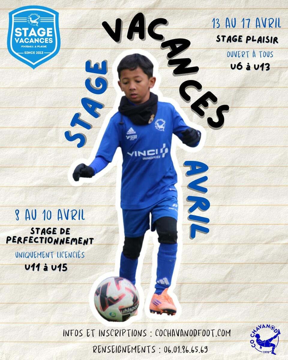 STAGES VACANCES - PRINTEMPS 2026 : INSCRIPTIONS OUVERTES !