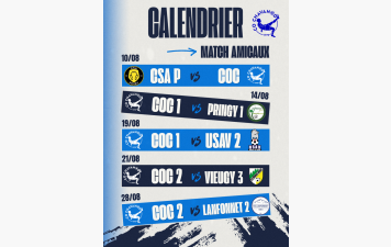 Calendrier matchs amicaux